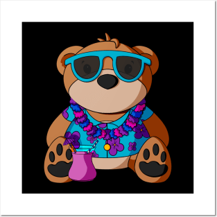 Hawaiian Vacation Boy Teddy Bear Posters and Art